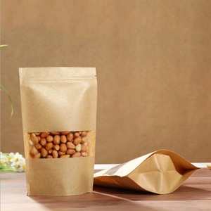 Túi Giấy <span class=keywords><strong>Kraft</strong></span> Túi Đứng Lên Cà Phê Thực Phẩm Zip Khóa Bao Bì Với Cửa Sổ - Product Image 2