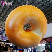 Ballon publicitaire gonflable en forme de beignet durable, modèle de ballon alimentaire gonflable personnalisé pour la décoration de fête