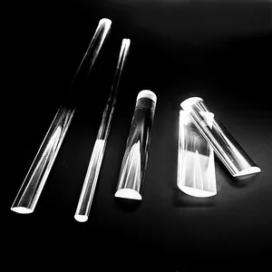 Customized Half Round Quartz Glass Rod Optical Quartz Glass Cylindrical Rod Lens Quartz Half Rods