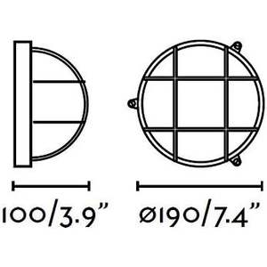 applique murale extérieure ronde IP65, finition en laiton, douille E27 ; idéale pour l'éclairage des jardins et des espaces extérieurs. - Product Image 3