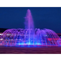 Fuente de Agua Inteligente Interactiva con LED RGB para Jardín y Piscina, Programable por DMX512, de Acero Inoxidable, con Chorro Alto y Música