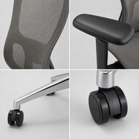 Chaise de bureau ergonomique Wanmusheng XC avec accoudoirs réglables, dossier en maille, design moderne, base en alliage d'aluminium, hauteur réglable et pivotante