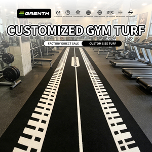 <span class=keywords><strong>Gazon</strong></span> <span class=keywords><strong>synthétique</strong></span> haute résistance absorbant les chocs pour entraînement fonctionnel, piste de sprint, marquages personnalisés pour usage en salle de sport privée. - Product Image 5