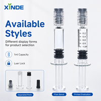 Seringue préremplie en verre de haute qualité XINDE 1 ml, embout Luer Lock, verre neutre, désinfectant EOS, classe I