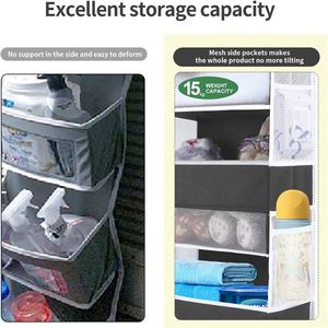 Organizador de Pared para Colgar Sobre la Puerta de Alta Calidad, Bolsa de Almacenamiento de Gran Capacidad con 4 Bolsillos y Cubierta Antipolvo, Organizador Colgante para Armario - Product Image 4