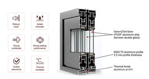 Fenêtres et portes en alliage d'aluminium, extérieur de la maison, fenêtres coulissantes en aluminium, fenêtres insonorisées à <span class=keywords><strong>double</strong></span> <span class=keywords><strong>vitrage</strong></span>, rupture de pont thermique - Product Image 5