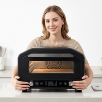 Four à pizza électrique multifonctionnel en acier inoxydable à convection sans ventilation, grande capacité, pour camping-car, maison et cuisson en extérieur