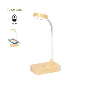 <b>Bamboo</b> Wireless Charger <b>Lamp</b> eco-friendly gadgets - Product Image 1