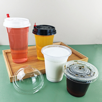 Wegwerp transparante plastic bekers voor Boba-thee, ijskoffie en fruitsap van Chinese fabrieken, met enkelwandige uitvoering en aangepast logo.