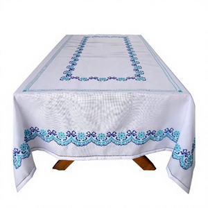 Service OEM, conception personnalisée, nappe de cuisine carrée en lin bleu classique, teinte en fil, magnifique couleur, différentes tailles disponibles - Product Image 1