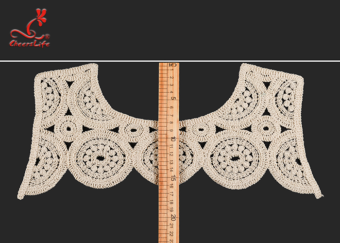 New Designs Luxury White Round Embroidery Neck Lace Applique Patch Trimmings Shawl For Clothing Accessories