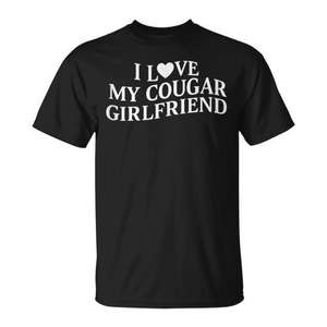 Camiseta I Love My Cougar Girlfriend, color negro, unisex, talla para adultos M L XL XXL - Product Image 1