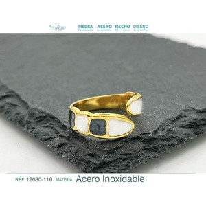 Anello in acciaio placcato oro-gioielli e accessori di moda