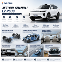 Nouveau SUV hybride Jetour Shanhai L7 Plus 7 places 4x4 Turbo Automatique Conduite à gauche Autonomie 1000 km Véhicule à énergie nouvelle