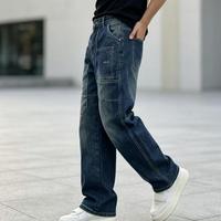 Jean décontracté pour homme, coupe droite, délavé, style coréen, tendance, pour le quotidien