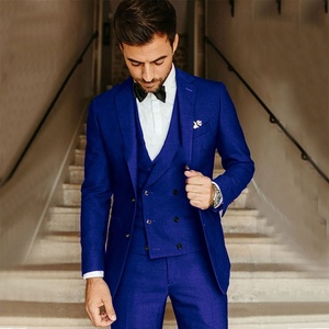 Nouveau Slim-Fit affaires décontracté trois pièces veste pantalon ensemble meilleur homme smoking pour les fêtes Simple marié costume bouton fermeture à glissière - Product Image 2