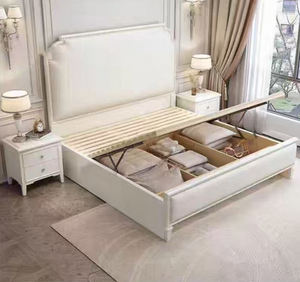 <span class=keywords><strong>Lit</strong></span> doux en chêne européen classique Chambre à coucher classique Lits en bois King Oak Ensemble <span class=keywords><strong>de</strong></span> meubles <span class=keywords><strong>de</strong></span> chambre à coucher classiques pour villa <span class=keywords><strong>Maison</strong></span> avec tabouret - Product Image 3