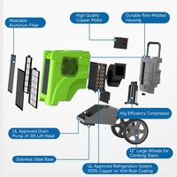 Déshumidificateur commercial 50L pour la restauration des dégâts d'eau et les sous-sols de la salle de bain à domicile-vidange continue automatique pour éliminer l'humidité