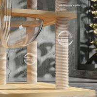 Arbre à chat pliable de luxe en bois et sisal, durable et moderne, avec griffoir et jouet boule en peluche, pour chatons, structure d'escalade intérieure et maisonnette pour chat