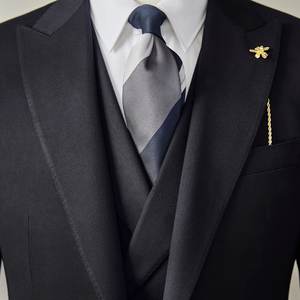 <span class=keywords><strong>Traje</strong></span> Personalizado de Estilo Retro para Hombre, 100% Lana, Color Negro <span class=keywords><strong>Azul</strong></span> <span class=keywords><strong>Marino</strong></span>, con Botones Metálicos, <span class=keywords><strong>Traje</strong></span> MTM para Hombre, Alta Calidad, Hecho a Medida - Product Image 3