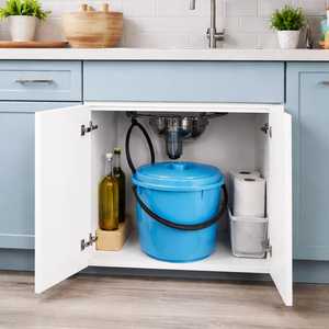 Round Under Sink Waste <b>Bin</b> 18 Litre Odour Proof <b>Lid</b> With Handle For Easy Access - Product Image 6