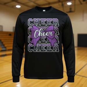 Camiseta Deportiva de Manga Larga con Lazo Morado para Animadoras - Product Image 3