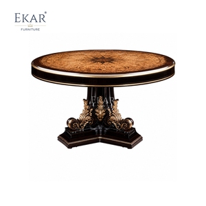 <span class=keywords><strong>Meja</strong></span> Makan Bundar Chateau Compass-Rose |   <span class=keywords><strong>Meja</strong></span> Pedestal Marquetry Klasik Prancis Mewah - EKAR - Product Image 1