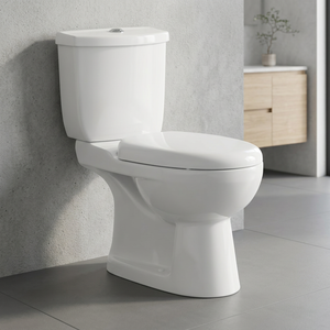 Inodoro de Dos Piezas con Sifón en P, Diseño Nuevo Vistaar, Montaje en el Suelo, Cerámica, para Baño - Product Image 1