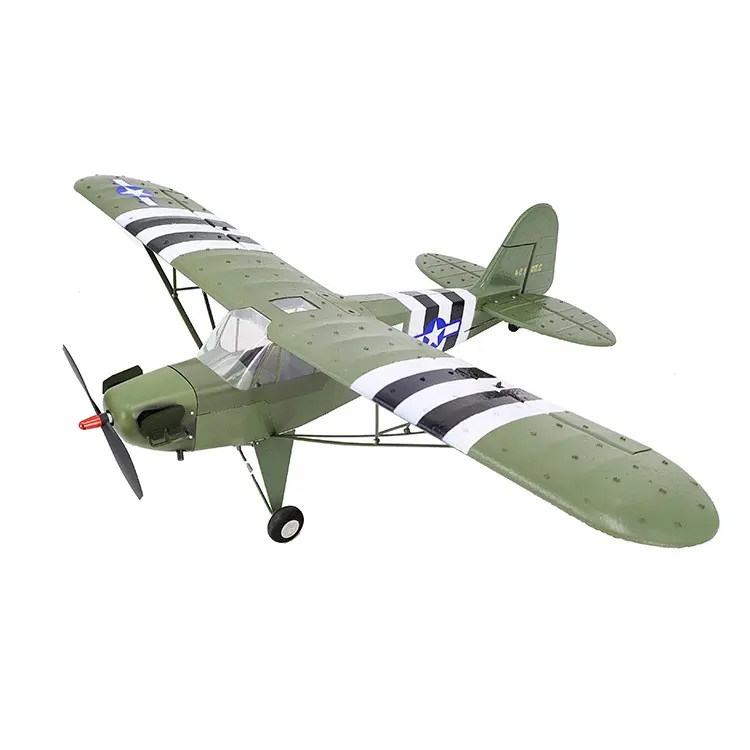 RTS COOLBANK Piper J3 Cub 1/16 avcı uzaktan kumanda uçak 2.4G 4CH fırçasız radyo RTF uçan oyuncaklar RC uçak uçak modeli