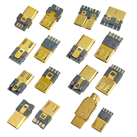 Conector Micro USB Tipo B Macho, Carcasa de Cobre/Acero Inoxidable, Corriente Nominal de 1A, Voltaje de 30V, Múltiples Especificaciones, Soldadura