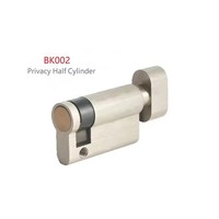 Serrure de porte en laiton BK en gros, profil européen OEM 45mm 55mm, serrure de porte en laiton pour porte en bois, demi-cylindre à bouton rotatif