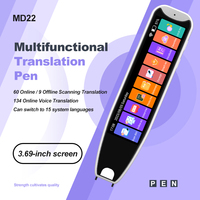 Stylo traducteur intelligent portable, écran tactile IPS, traduction vocale en 134 langues, appareil de traduction par scan, blanc + noir, Wi-Fi, MP3