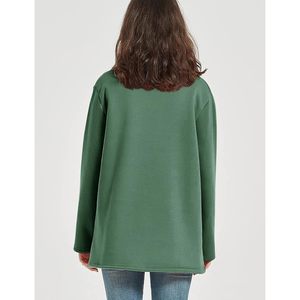 FOXA Sweat-shirt à col rond en polaire doublé sherpa pour femme, pull chaud, tunique décontractée - Product Image 6