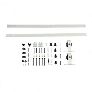 Kit de quincaillerie pour porte coulissante WEKIS, moderne, blanc, 6 pieds, robuste, pour installation de verre avec vis, pour un fonctionnement fluide et silencieux - Product Image 2