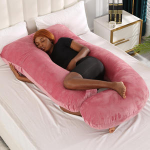 Oreiller de corps en velours personnalisé en forme de <span class=keywords><strong>J</strong></span> Massage de refroidissement à mémoire de forme Support de maternité chauffant gonflable jetable pour portable - Product Image 4