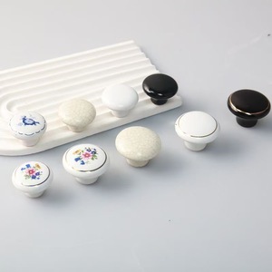 Cerraduras de Alta Gama con Manija Redonda de Cerámica, Perilla de un Solo Orificio para Cajones de Armario, Estilo Moderno y Minimalista - Product Image 1