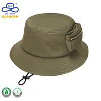 Chapeau Bob Décontracté Personnalisé en Coton Doux et Polyester Couleur Unie à Large Bord avec Poche pour Activités de Plein Air et Randonnée Unisexe