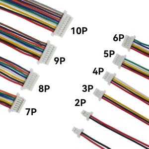 Kabel Terminal Ujung Tunggal JST SH 1.0mm Pitch Kustom Pabrik 2 3 4 5 8 9 10 12 Pin Kabel Tembaga Berlapis Timah 100mm 200mm 300mm - Product Image 3