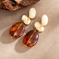 Boucles d'oreilles pendantes en résine multicolores style bohème pour femmes, accessoires de fête vintage, bijoux fantaisie