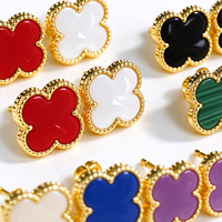 Boucles d'oreilles clous tendance pour femme en acier inoxydable de haute qualité, 15 mm, plaquées or 18 carats, inaltérables, vente en gros usine