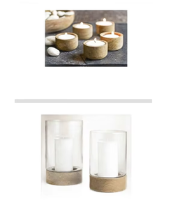 Base de bougeoir en bois rustique pour usage polyvalent décor à la maison pièce maîtresse de table pièce d'accent d'Inde - Product Image 1