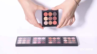 Duoduo DFA36 – Nouveaux tampons à paupières lumineux et métalliques personnalisés, poudre scintillante multichrome marron, 9 couleurs foncées, résistants à l'eau