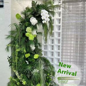 Ins Green Home Decoración suave Estilo bosque artificial Arreglo de salón de bodas Flores de plástico Hojas Plantas Flores decorativas - Product Image 1