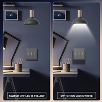 MVAVA Interruptor de Luz Inteligente de Doble Polo con Panel de PC de Lujo, Estándar Europeo, Blanco, 3 Botones, WiFi, Zigbee, Smart Life, Cableado/Inalámbrico, Táctil, Compatible con Alexa