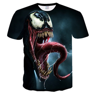 T-shirt décontracté pour homme et femme <span class=keywords><strong>Venom</strong></span> <span class=keywords><strong>Marvel</strong></span> 2019, imprimé en 3D, durable, respirant, manches courtes, polyester/coton, transfert thermique - Product Image 4