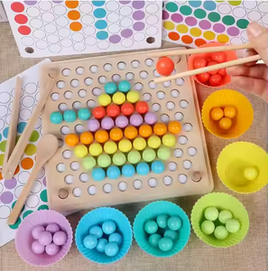 ของเล่นไม้เสริมพัฒนาการเด็กเล็ก แรงบันดาลใจจากมอนเตสซอรี่ เกมร้อยลูกปัดสายรุ้ง - Product Image 3