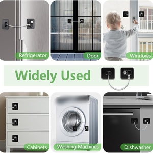 Fridge Cabinet Locks for <b>Kids</b> with Keys Self Adhesive Baby Safety Lock for Door Window Drawer Kitchen Appliance Toilet - Product Image 3