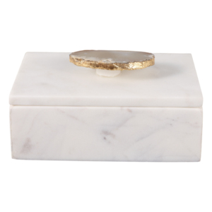 Scatola decorativa rettangolare in marmo con coperchio in agata per decorazioni per la casa, contenitore portaoggetti per gioielli, contenitore per ricordi - Product Image 2