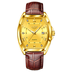 LIGE Montres pour hommes Luxe Original Top Brand Quartz Watch for Men Cuir Waterproof Luminous Diamond Dial Date Male Wristwatch - Product Image 2