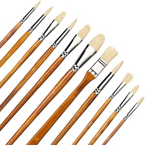 BOMEIJIA 11 pz professionale 100% naturale setola di maiale <span class=keywords><strong>pennelli</strong></span> <span class=keywords><strong>per</strong></span> pittura acrilica e olii - Product Image 3